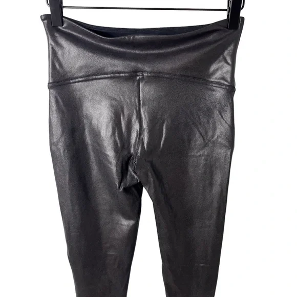 Spanx Faux Leather Leggings Black Size Small Contoured Waistband Shapewear 2437 - Picture 6 of 6